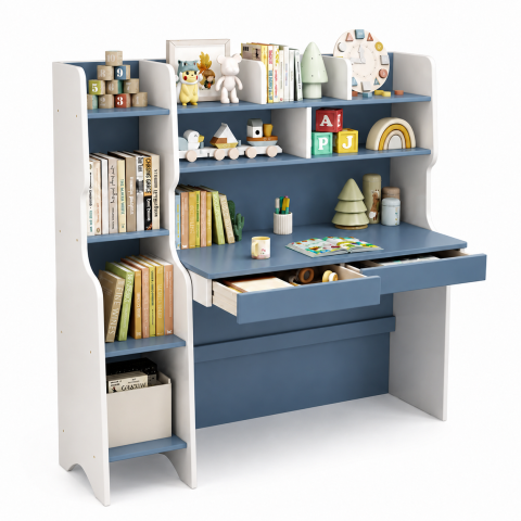 Bàn Học Trẻ Em Liền Giá Sách Thiết Kế Độc Đáo ZM-70023 - 1300x600x1400mm - ZM-70023.1
