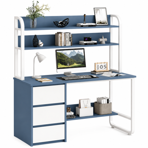 Bàn Làm Việc Liền Kệ Sách Khung Sắt Hiện Đại ZM-70021 - 1200x600x1600mm - ZM-70021.2