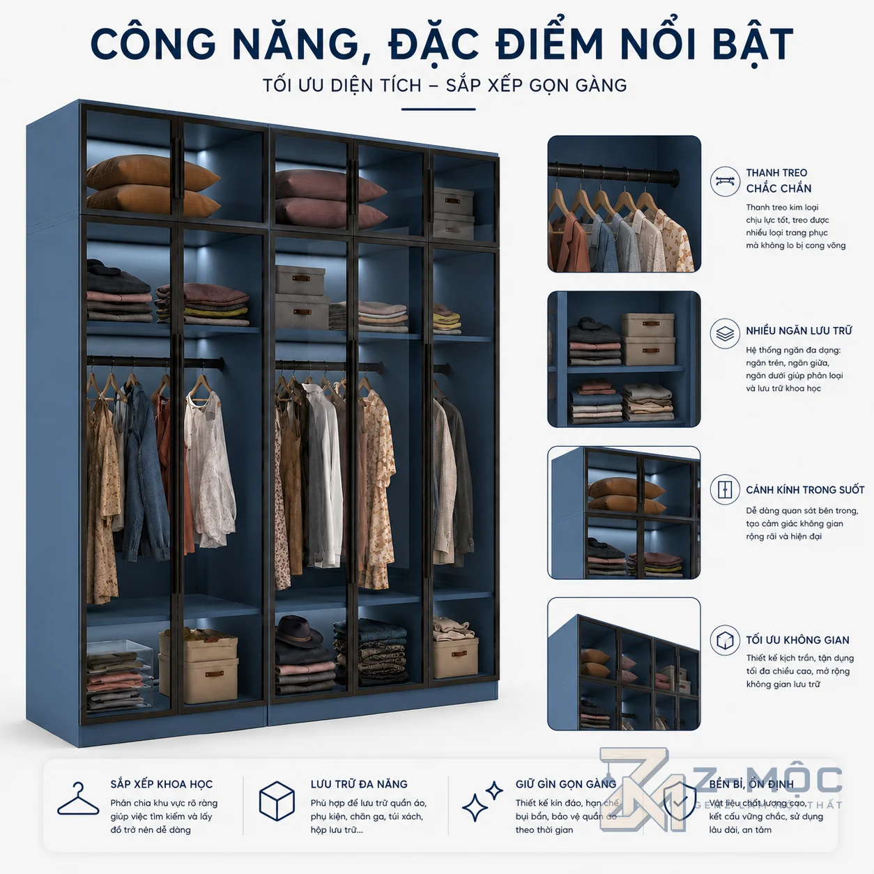 Bố trí nhiều ngăn lưu trữ khoa học
