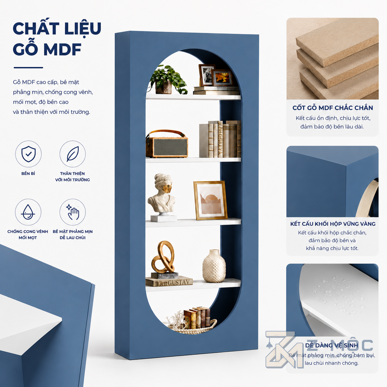 Chất liệu bền đẹp, bề mặt dễ vệ sinh