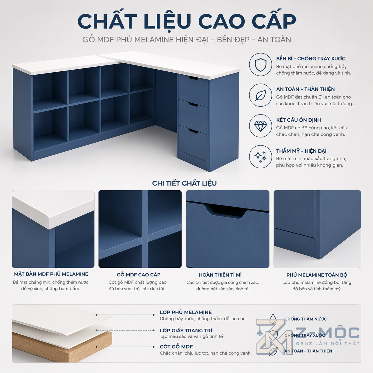 Chất liệu bền đẹp, phù hợp sử dụng lâu dài