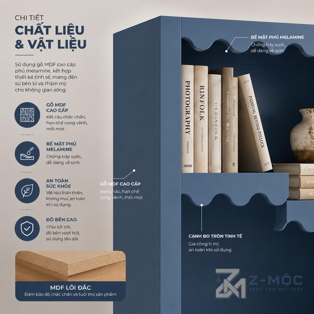 Chất liệu bền đẹp, phù hợp sử dụng lâu dài