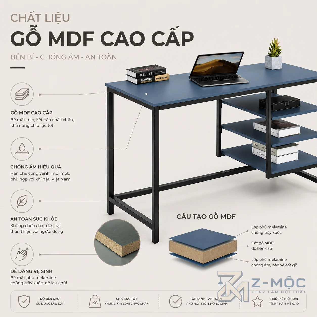 Chất liệu bền đẹp, sử dụng lâu dài