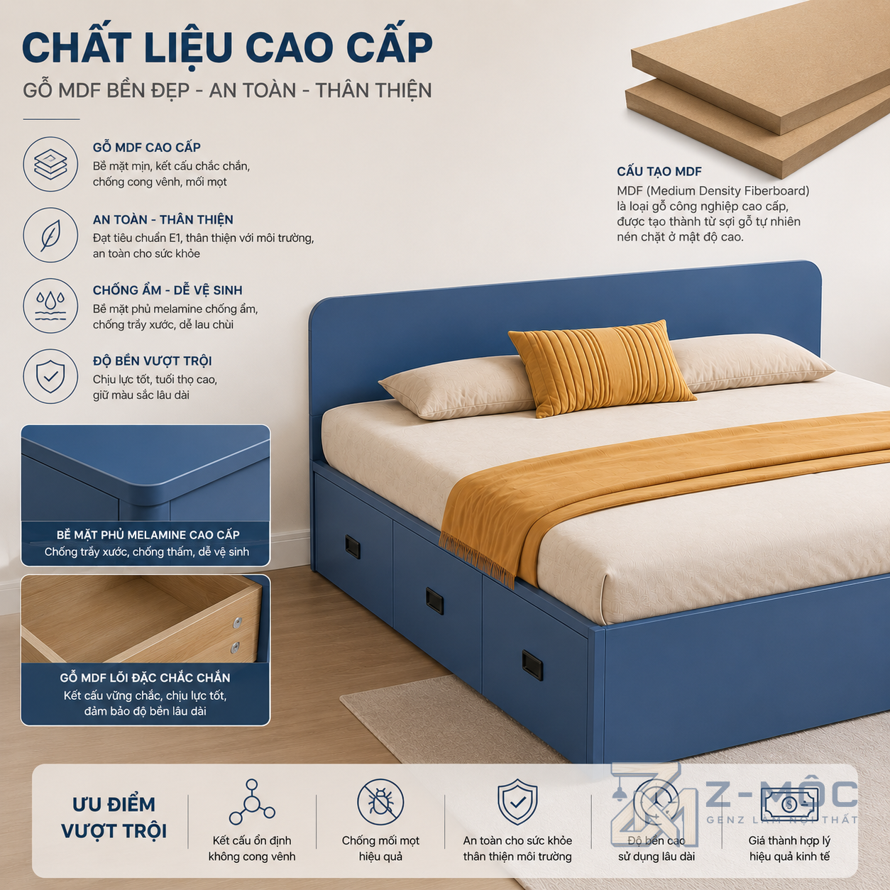 Chất liệu bền đẹp, sử dụng ổn định trong thời gian dài