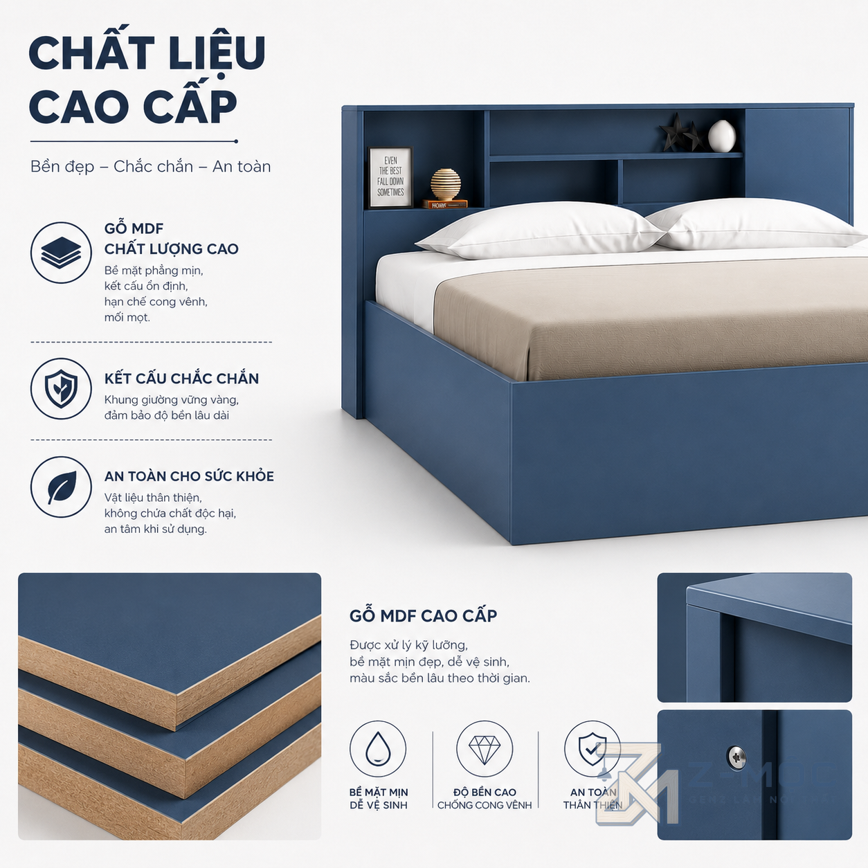 Chất liệu bền đẹp và dễ vệ sinh