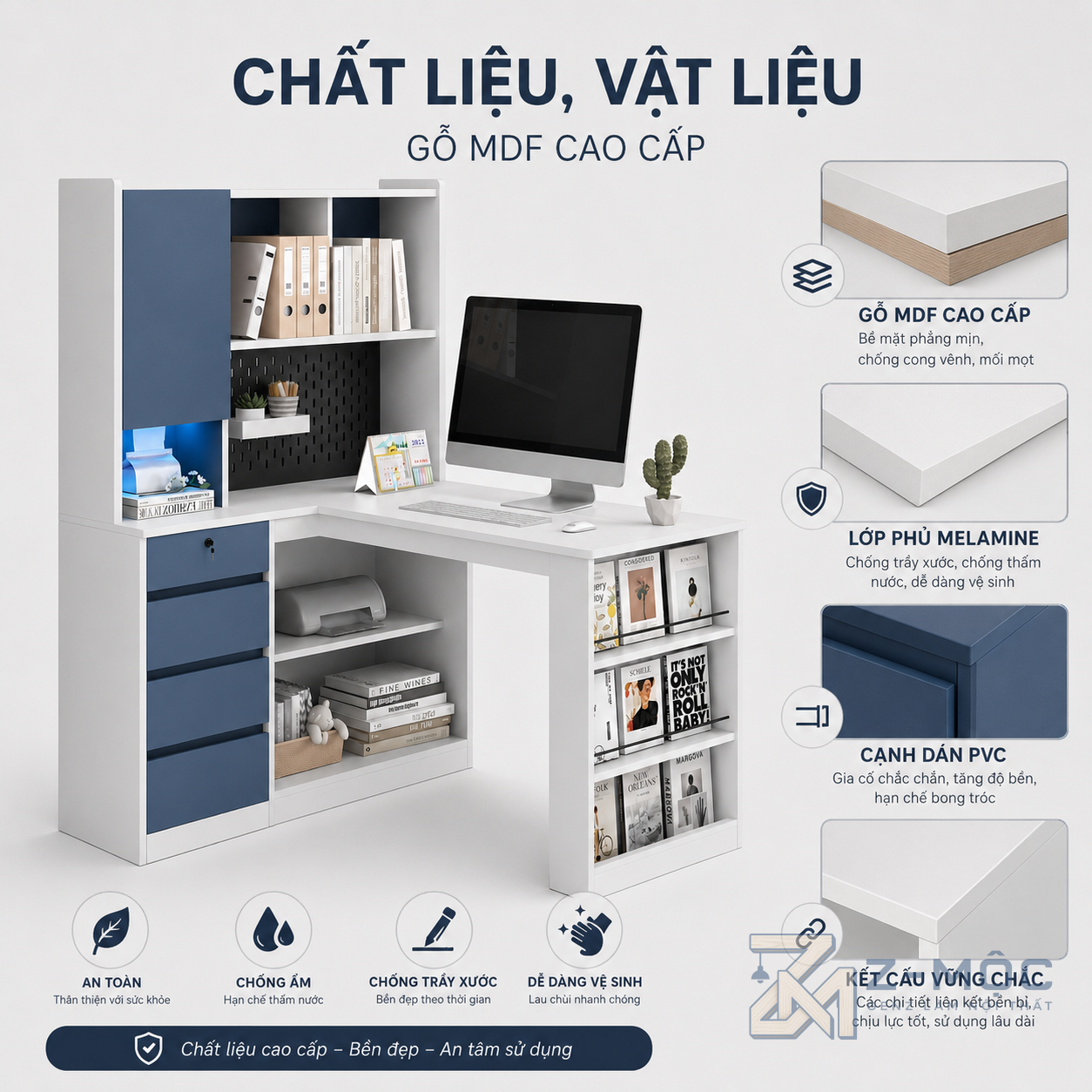 Chất liệu gỗ MDF bền đẹp