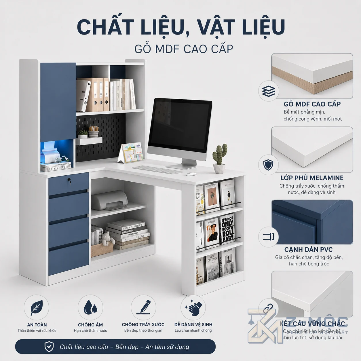 Chất liệu gỗ MDF bền đẹp