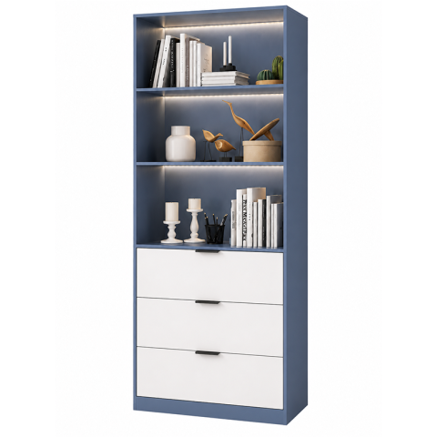 Giá Sách Đứng Có Ngăn Kéo Màu Xanh Nhiều Tầng ZM-71009 - 800x400x1800mm - ZM-71009.1