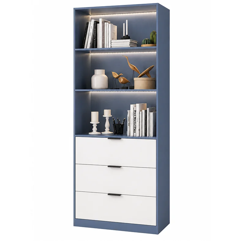 Giá Sách Đứng Có Ngăn Kéo Màu Xanh Nhiều Tầng ZM-71009 - 800x400x1800mm - ZM-71009.1