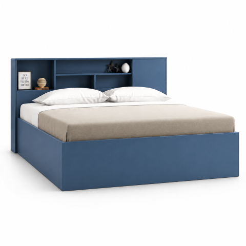 Giường Ngủ Có Kệ Đầu Giường Màu Xanh Tiện Ích ZM-11016 - 1800x2000mm - ZM-11016.2