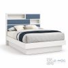 Giường Ngủ Đầu Giường Tích Hợp Kệ Trang Trí Xanh Trắng ZM-11013 - ảnh chi tiết 1