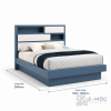 Giường Ngủ Đầu Giường Tích Hợp Kệ Trang Trí Xanh Trắng ZM-11013 - ảnh chi tiết 2