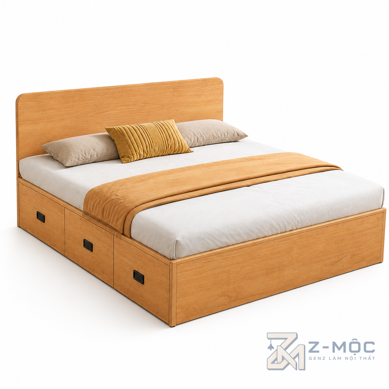Giường Ngủ Gỗ Có Ngăn Kéo Lưu Trữ Màu Xanh Hiện Đại ZM-11002 - ảnh chi tiết 7