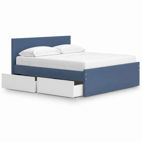 Giường Ngủ Gỗ Công Nghiệp Có Ngăn Kéo Màu Xanh ZM-11012 - 1600x2000mm - ZM-11012.2