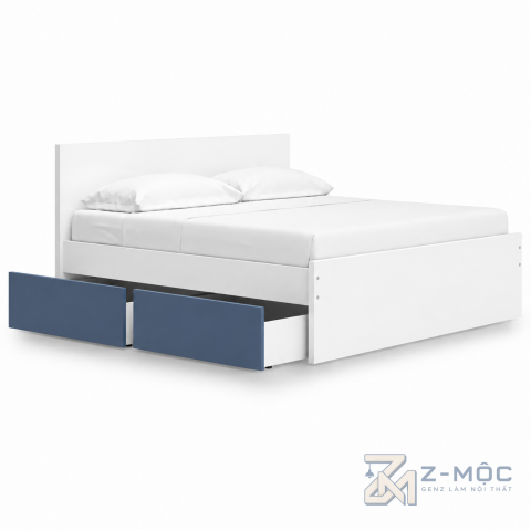 Giường Ngủ Gỗ Công Nghiệp Có Ngăn Kéo Màu Xanh ZM-11012 - ảnh chi tiết 1