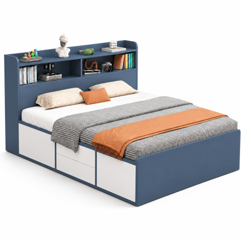 Giường Ngủ Thông Minh Nhiều Ngăn Chứa Tích Hợp Kệ Đầu Giường ZM-11001 - 1800x2000mm - ZM-11001.2