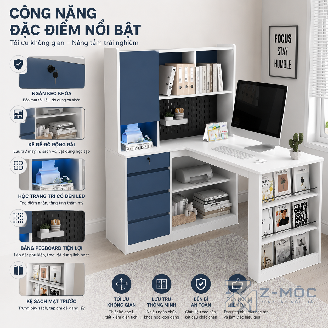 Hệ lưu trữ khoa học giúp không gian luôn gọn gàng