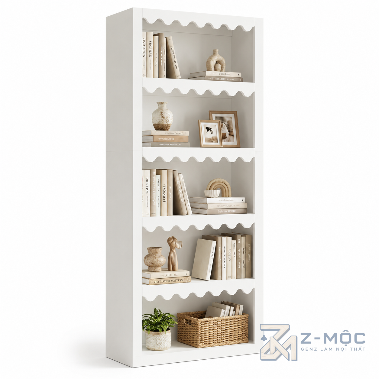 Kệ Sách Đứng Màu Xanh Gợn Sóng Độc Đáo ZM-71005 - ảnh chi tiết 6
