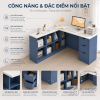 Kệ sách liền bàn và hộc tủ lưu trữ tiện lợi