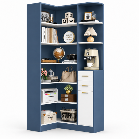 Kệ Sách Trang Trí Đa Năng Màu Xanh Hiện Đại ZM-71002 - 850x850x1900mm - ZM-71002.2