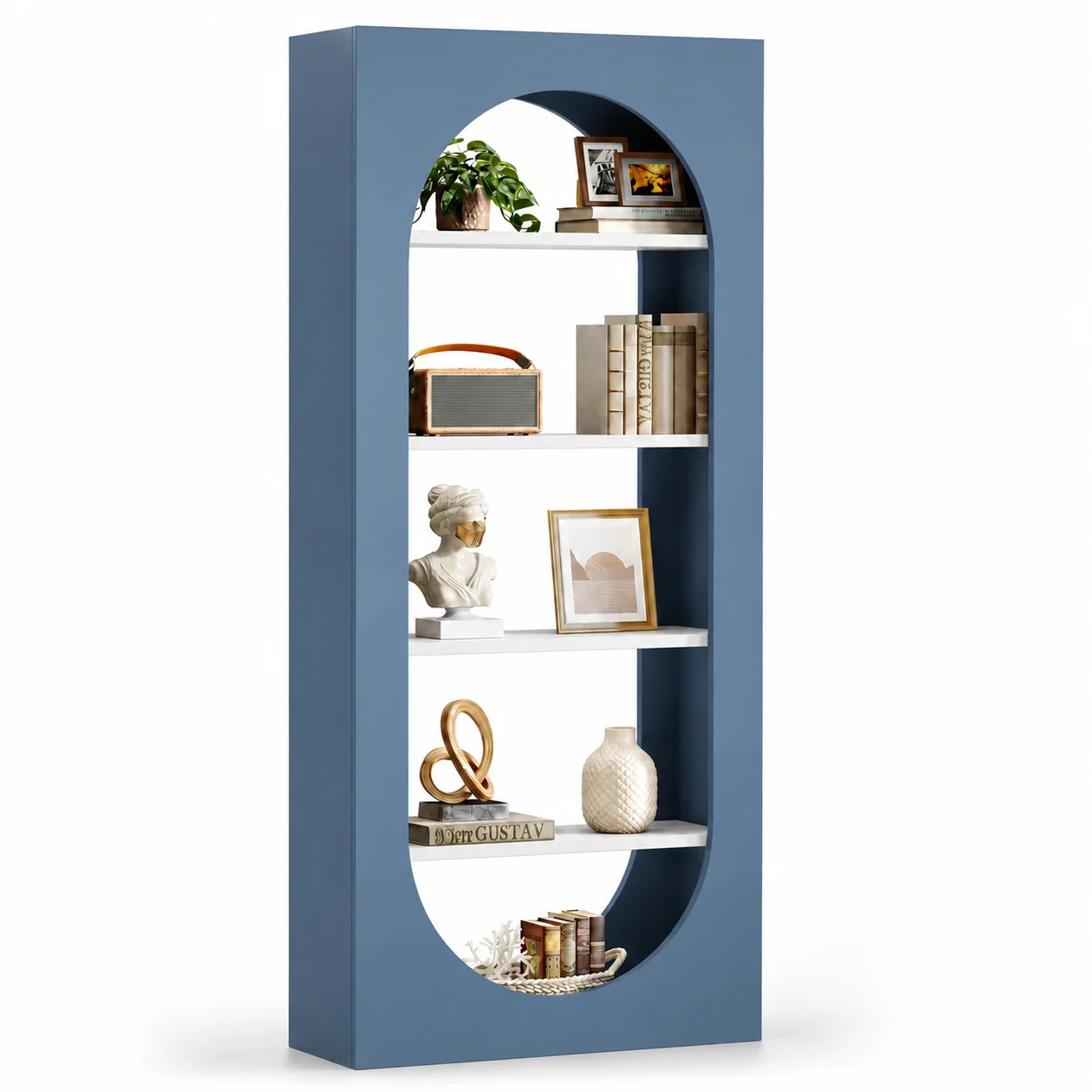 Kệ Trang Trí Vòm Phối Màu Xanh Trắng Hiện Đại ZM-94002 - 800x300x1800mm - ZM-94002.1