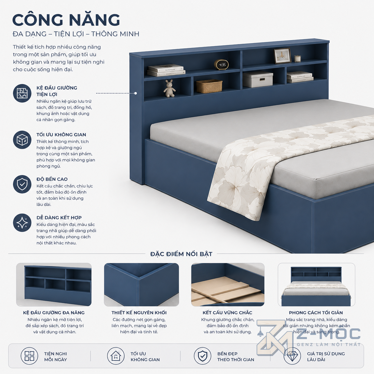 Kết hợp nghỉ ngơi và lưu trữ trong cùng một sản phẩm