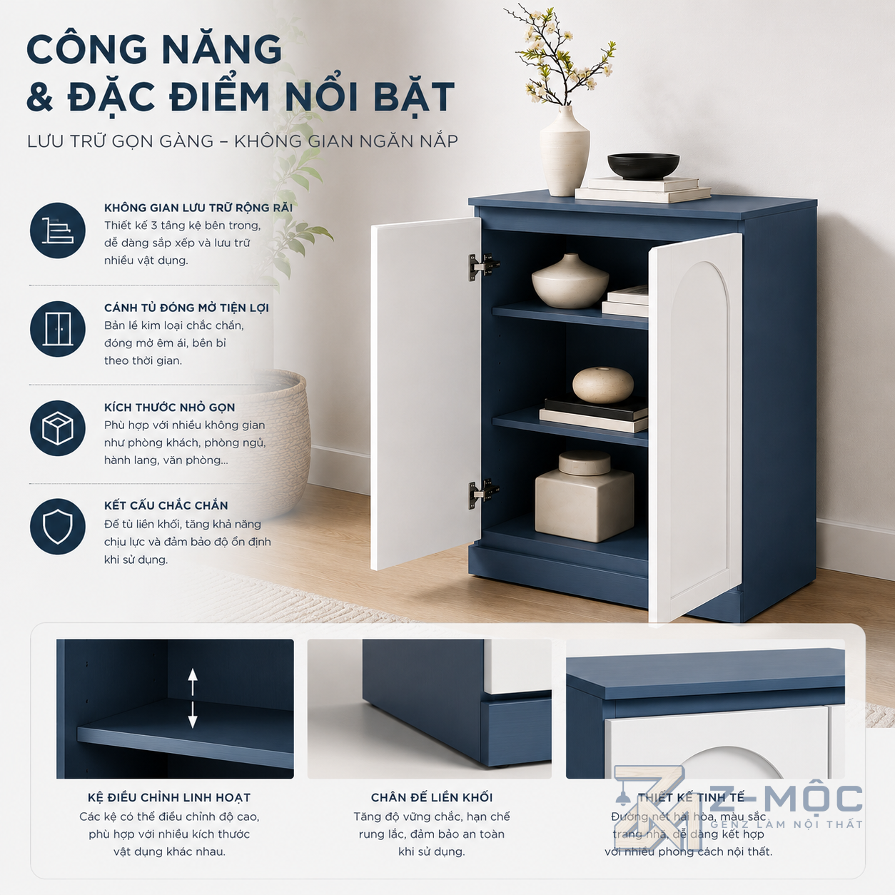 Khoang lưu trữ rộng rãi, sử dụng linh hoạt