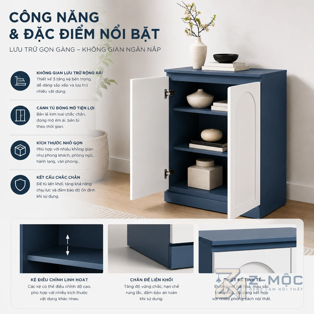 Khoang lưu trữ rộng rãi, sử dụng linh hoạt