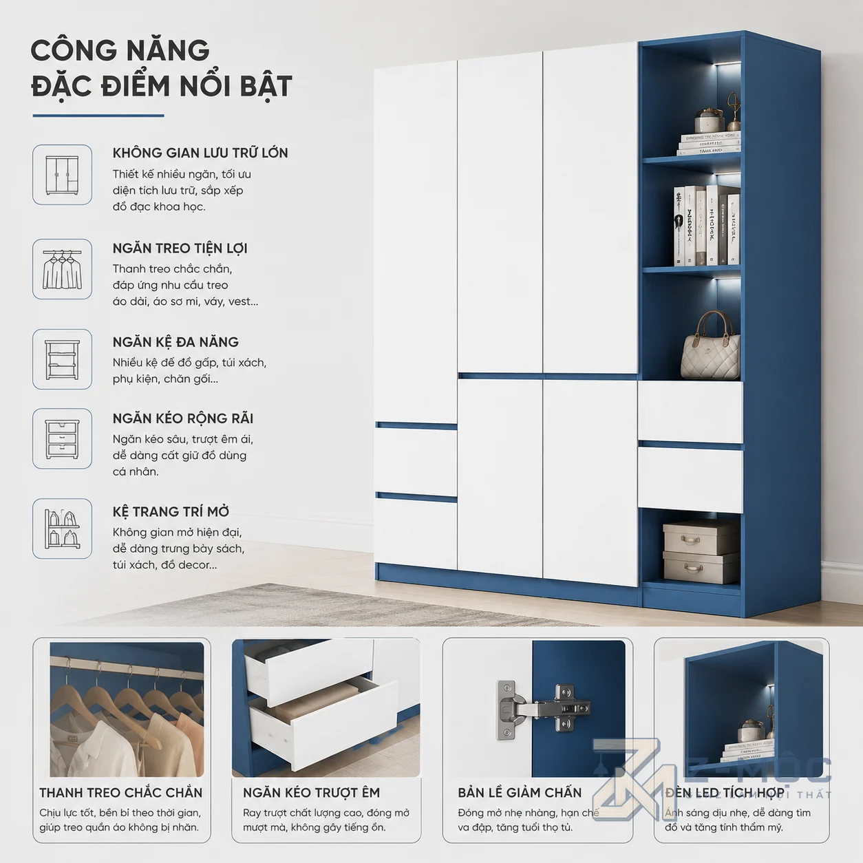 Không gian lưu trữ được bố trí khoa học