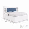 Kích thước chi tiết Giường Ngủ Có Kệ Đầu Giường Phối Trắng Xanh Hiện Đại ZM-11017