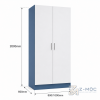 Kích thước chi tiết Tủ Quần Áo 2 Cánh Trắng Xanh Gọn Gàng Cho Phòng Ngủ ZM-10009