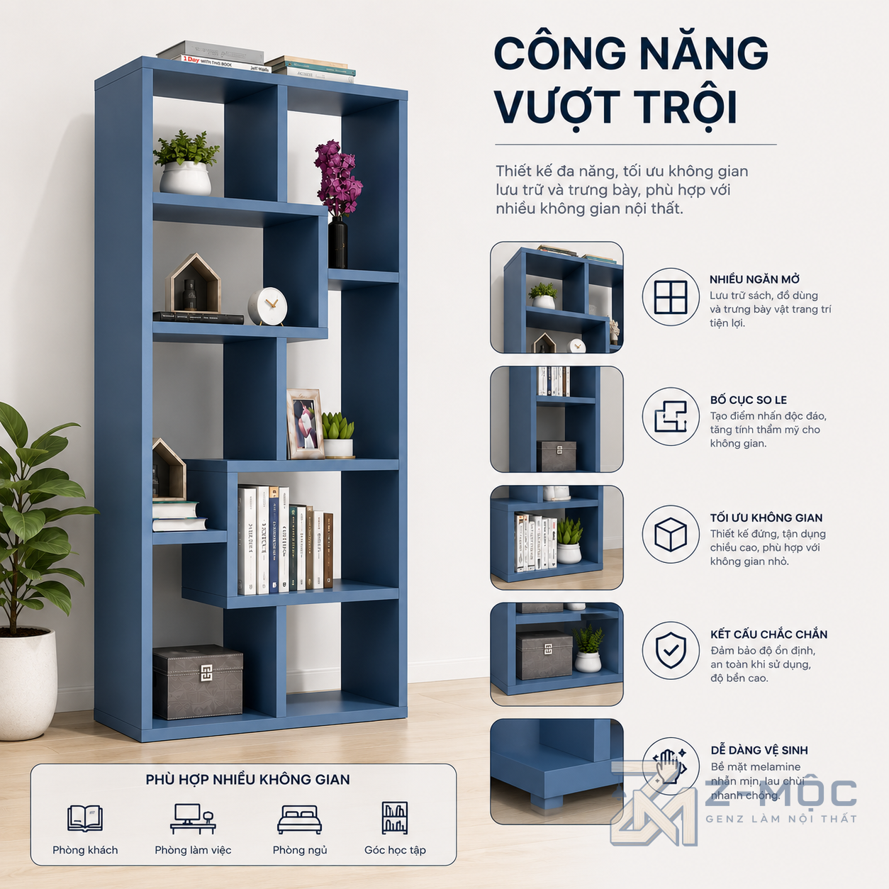 Nhiều ngăn lưu trữ đáp ứng đa dạng nhu cầu sử dụng