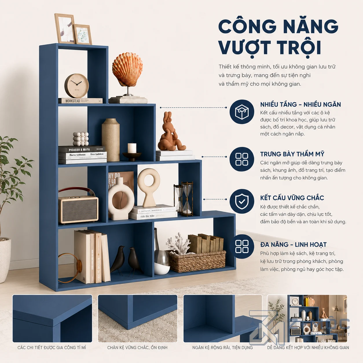 Nhiều ngăn lưu trữ đáp ứng đa dạng nhu cầu