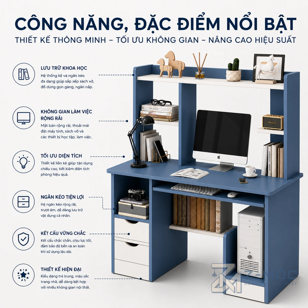 Nhiều ngăn lưu trữ giúp sắp xếp khoa học
