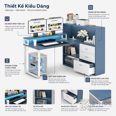 Thiết kế chữ L giúp tận dụng hiệu quả mọi góc phòng