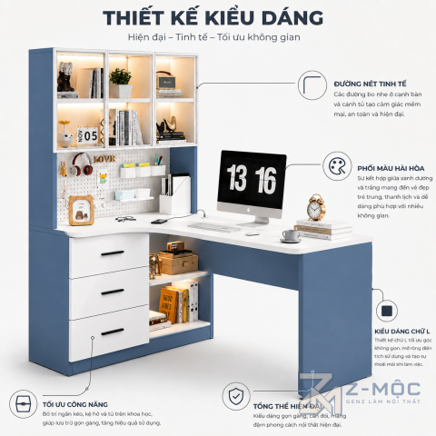 Thiết kế chữ L hiện đại tối ưu diện tích sử dụng