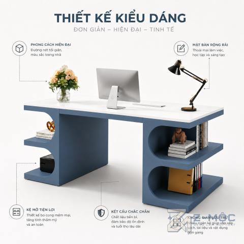 Thiết kế độc đáo tạo điểm nhấn cho góc làm việc