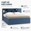 Thiết kế gọn gàng với đầu giường tích hợp kệ