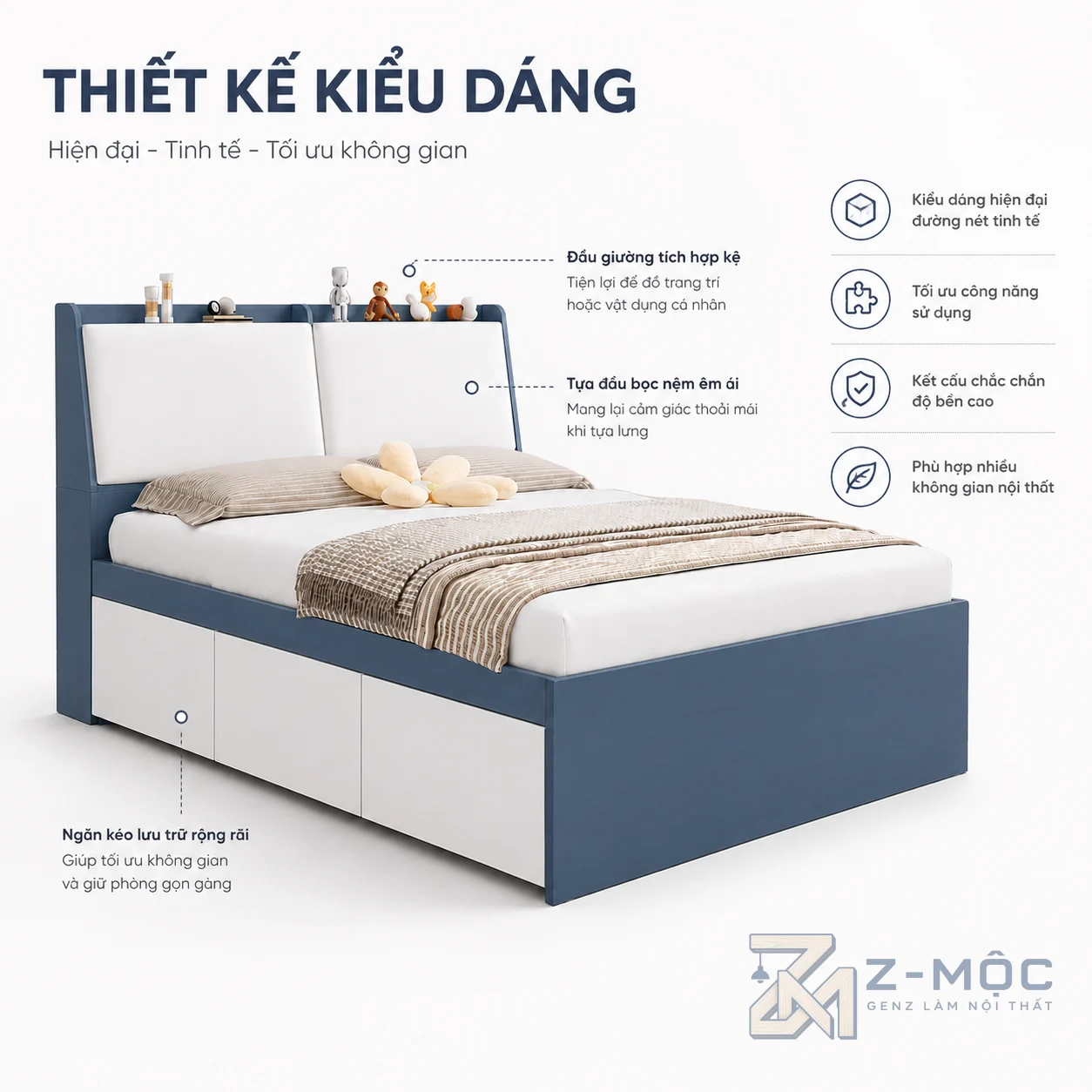 Thiết kế hiện đại mang đến không gian nghỉ ngơi tinh tế