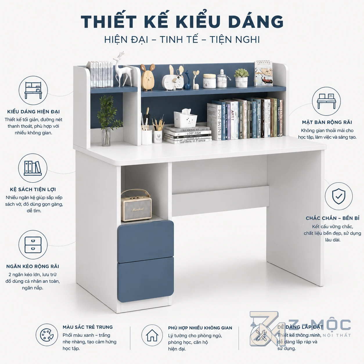 Thiết kế hiện đại phù hợp nhiều phong cách nội thất