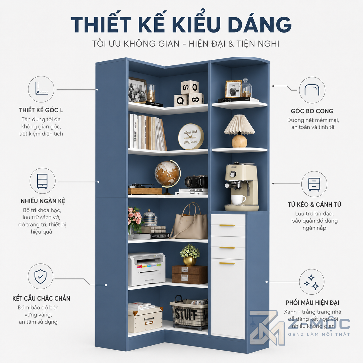 Thiết kế hiện đại, tạo điểm nhấn cho không gian