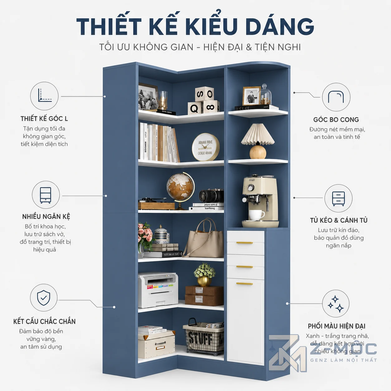 Thiết kế hiện đại, tạo điểm nhấn cho không gian