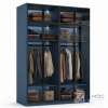 Tủ Quần Áo Cánh Kính Khung Nhôm Màu Xanh Hiện Đại ZM-10019 - 1600x600x2400mm - ZM-10019.2