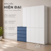 Tủ Quần Áo Cánh Phẳng Màu Trắng Kết Hợp Hộc Ngăn Kéo ZM-10005 - ảnh chi tiết 7