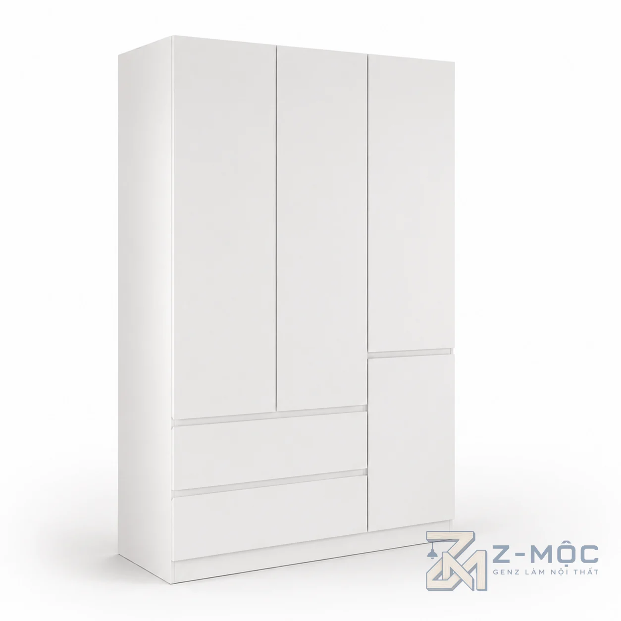 Tủ Quần Áo Cánh Phẳng Phối Trắng Xanh Nhiều Ngăn Tiện Dụng ZM-10001 - ảnh chi tiết 10