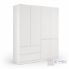 Tủ Quần Áo Cánh Phẳng Phối Trắng Xanh Nhiều Ngăn Tiện Dụng ZM-10001 - ảnh chi tiết 9