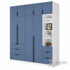 Tủ Quần Áo Cánh Tủ Màu Xanh Có Kệ Trang Trí Tiện Ích ZM-10015 - 2000x600x2400mm - ZM-10015.2