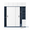 Tủ Quần Áo Cửa Lùa Kết Hợp Kệ Trang Trí Màu Trắng Xanh ZM-10014 - 2000x600x2500mm - ZM-10014.1