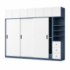 Tủ Quần Áo Cửa Lùa Kết Hợp Kệ Trang Trí Màu Trắng Xanh ZM-10014 - 2400x600x2500mm - ZM-10014.2