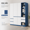 Tủ Quần Áo Màu Trắng Xanh Có Kệ Trang Trí ZM-10004 - ảnh chi tiết 6